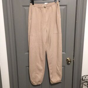 NWT abercrombie baggy utility sweatpants light brown taupe small